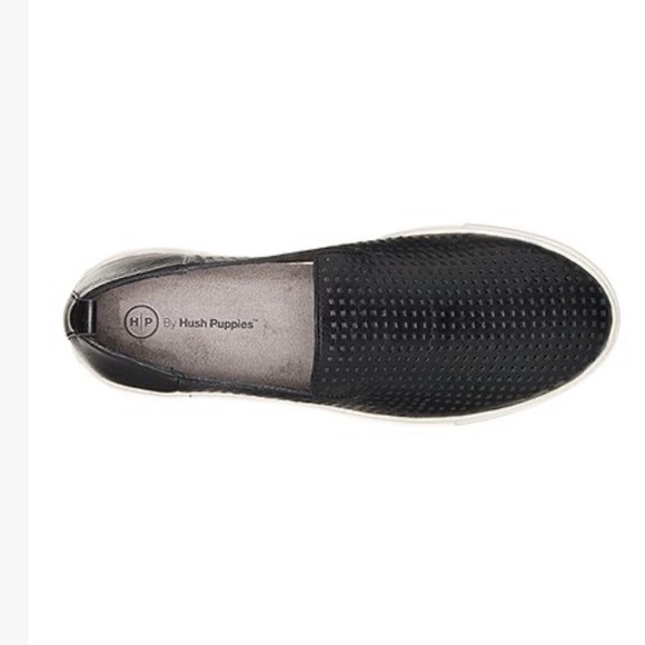 Hush puppies black perforated slip on leather - Picture 2 of 3